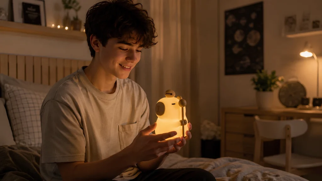 Kapybara lampa v izbe tínedžera
