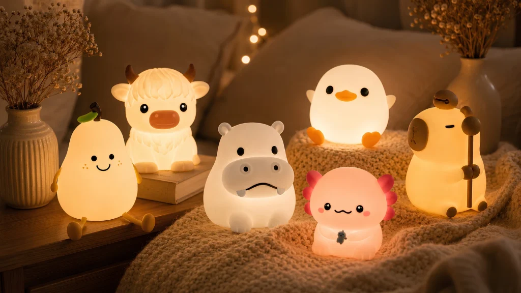 Detská silikónová nočná lampa Blumy