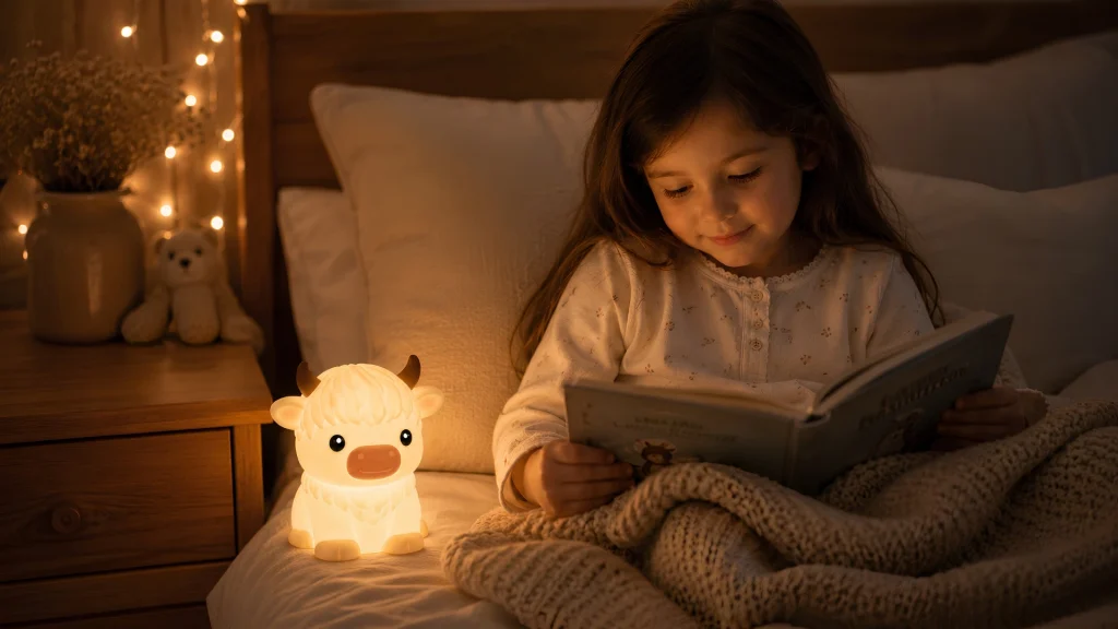 Kravička nočná lampa Blumy – trendový tvar