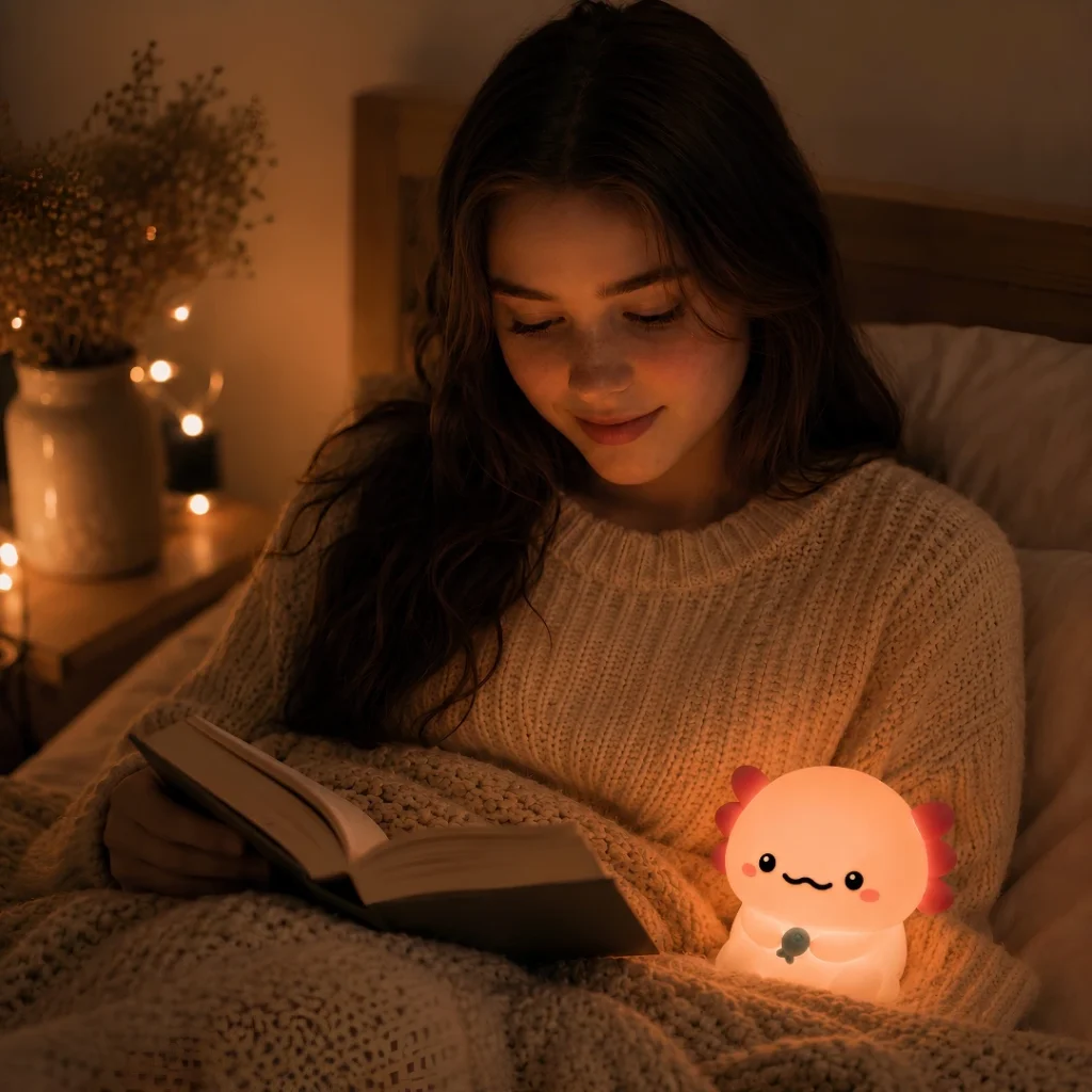 Darček pre dievča – radosť pri axolotl lampe ružovej Blumy
