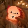 Silikonova nocna lampa Axolotl — mäkky silikon na stlacenie Blumy