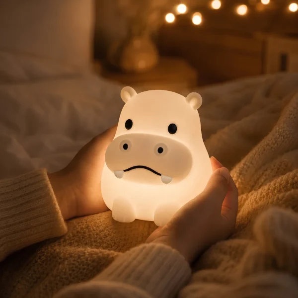 Silikonova nocna lampa pre chlapca Hrosik — stlacenie silikonu Blumy